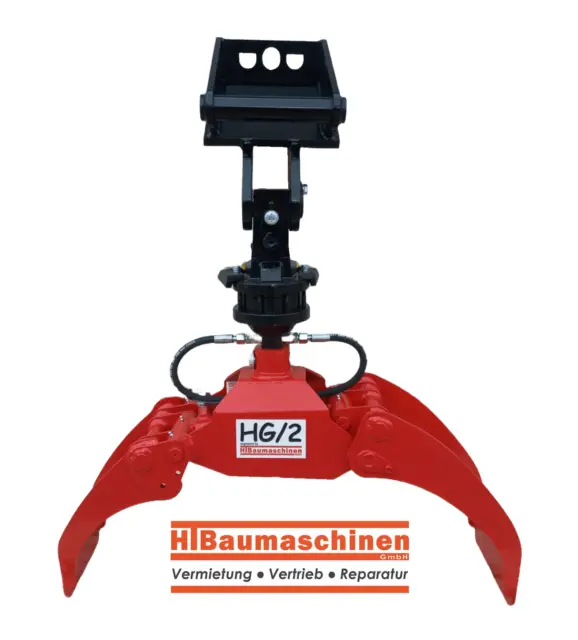 Mini Holzgreifer HG2 für Maschinengewicht bis 2,5t incl Rotator + MS01 Aufnahme
