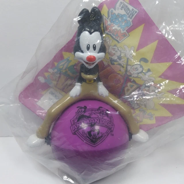 Animaniacs YAKKO 1999 Big Cartoonie Show Rolling Ball Wobble 4.5" Wendys Toy NIP