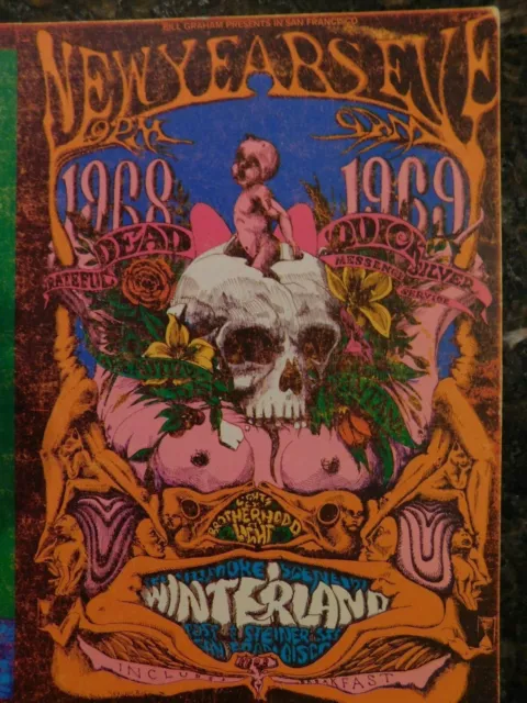 GRATEFUL DEAD Original 1968/69 Oversized Postcard, 7" x 9.5", C 8 Very Fine 2