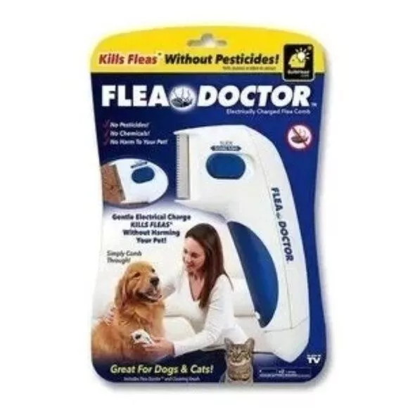 Flea Doctor Electrically Charged Flea Comb As Seen On TV Dogs & Cats NEW SEALED