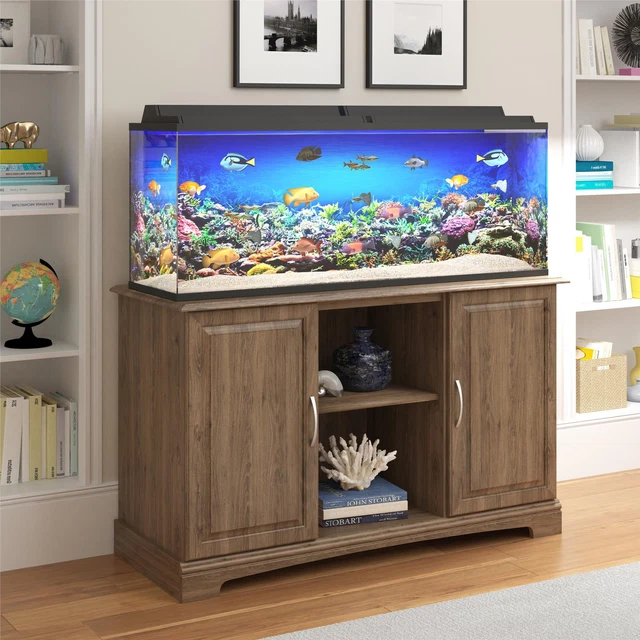 Ameriwood Home 50 - 75 Gallon Home Alta Vista Aquarium Stand, Rustic Oak