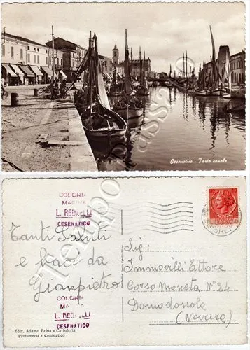 Cartolina di Cesenatico, barche in porto - Forlì Cesena