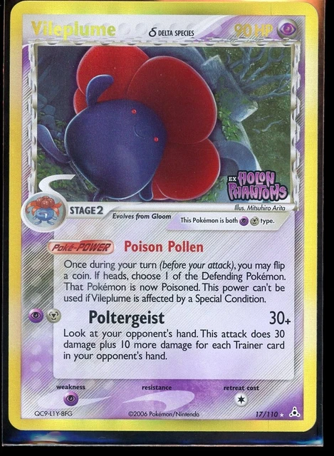 Pokemon Card Vileplume Ex Holon Phantoms 17/110 Reverse Holo Rare English - NM
