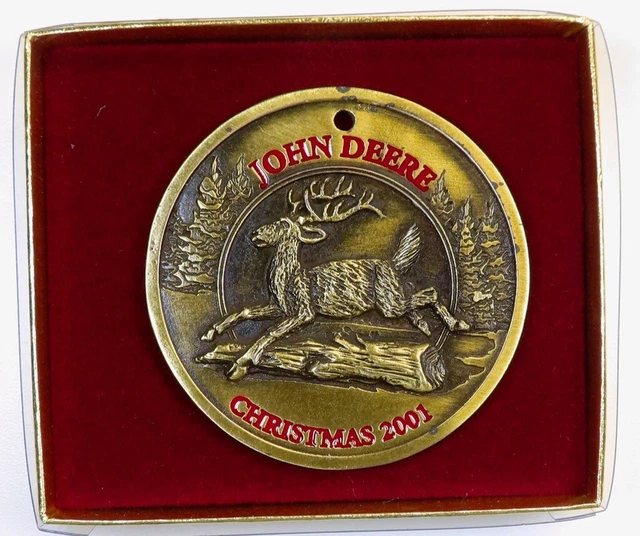 JOHN DEERE Brass Christmas Ornament Limited 2001