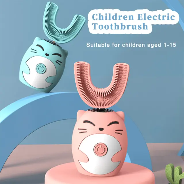 Cepillo de dientes eléctrico Sonic para niños silicona 360 grados USB recargable en forma de U