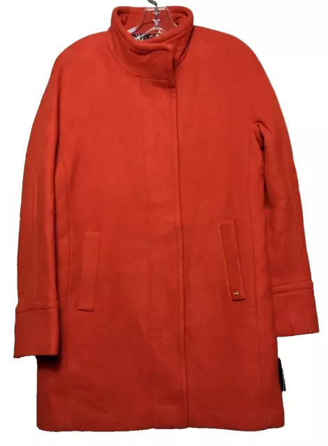 Ellen Tracy Red Wool Blend Pea Coat - Size 6 - NWT MSRP $250