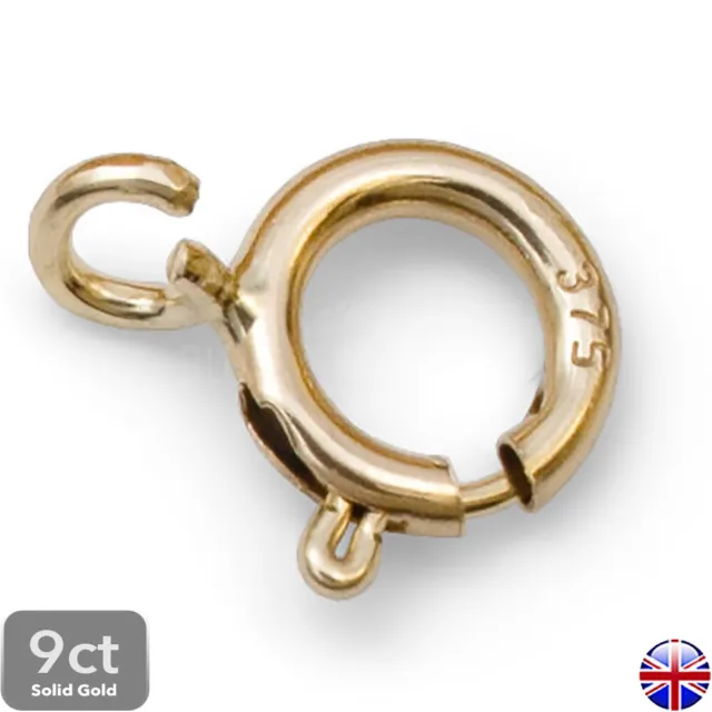 9ct Gold Bolzen Ringverschluss 4,5 5 5,5 6 mm offener Ring Befestigung für Armband Halskette