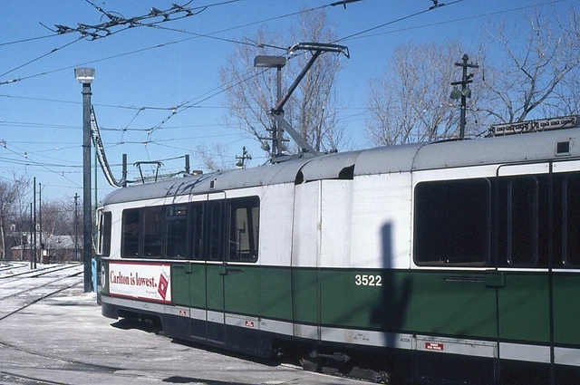 Trolley Slide - Boston T MBTA #3522 LRV Transit Train 1981 Special Pantograph