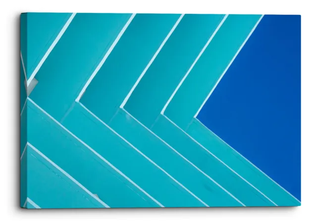 Abstrakte blaue Dreiecksformen Leinwanddruck Wandkunst Bild Wohnkultur