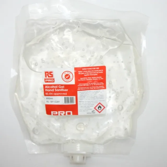 Bolsa de gel de alcohol RS Pro 800 ml desinfectante de mano 189-0289