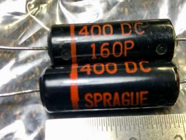 1 Paar vintage Kondensatoren Sprague Black Beauty 0,047µF 600V, NOS, made in USA