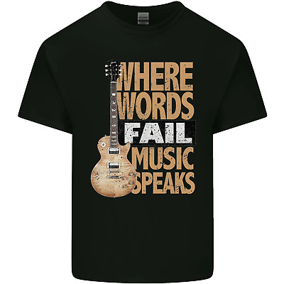 Guitar Words Fail Music Speaks Guitarist Kids T-Shirt Childrens