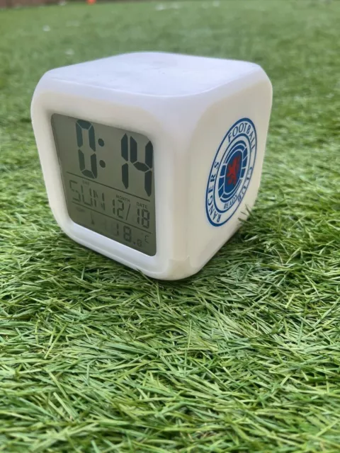 Official Glasgow Rangers FC Glow Cube Clock Brand new in box