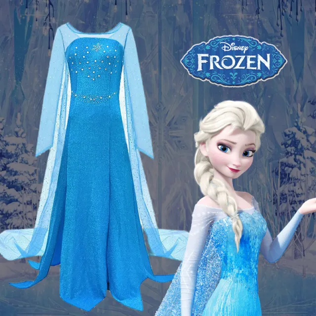 Abito Cosplay Frozen 2 Principessa Elsa Abito Halloween Carnevale Donna Costume Ragazze