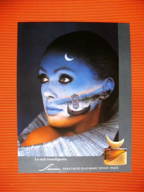 PUBLICITE DE PRESSE JEAN MARC SINAN PARFUM LA NUIT TRANSFIGURéE AD 1985