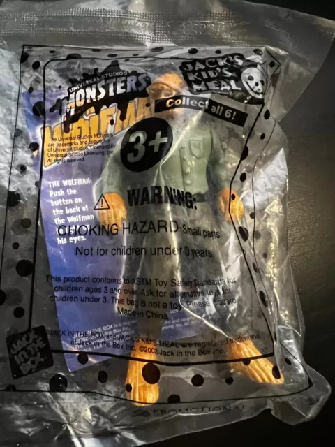 2002 Jack in the Box | Universal Monsters | Wolfman | Kids Meal Toy New