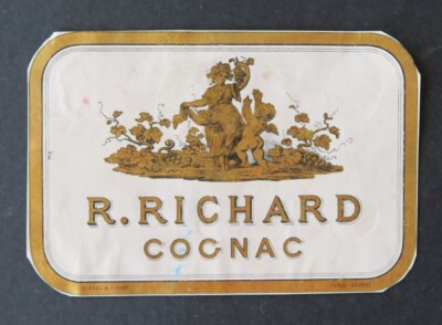 Ancienne étiquette 1815 VIEUX COGNAC JOHN ALBERTY Bordeaux Aigle eagle old label 