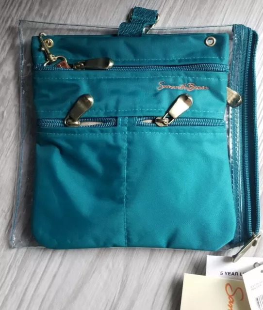 Samantha Brown MINI 8" Nylon Crossbody Bag w/Hook & Removable Strap Burgundy