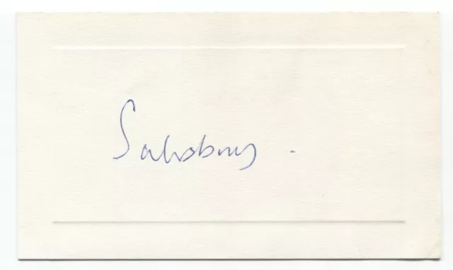 Robert Gascoyne-Cecil Signed Card Autographed Signature Marquess of Salisbury