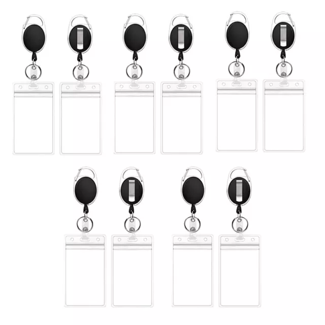 1X(10X Heavy Duty Retractable Badge Holder Reel with Belt Clip Key and ID Card H