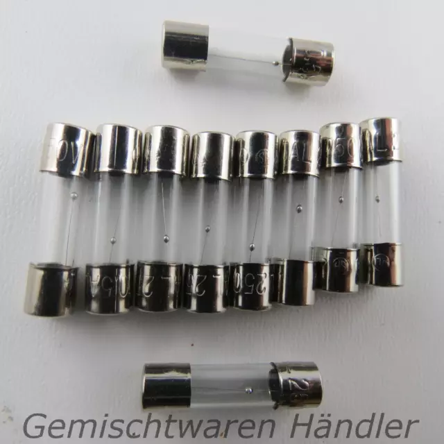 10x 3A Fusible Verre Tube Fusible 20mm 1 2 3,15 4 5 8 10 A Assurance