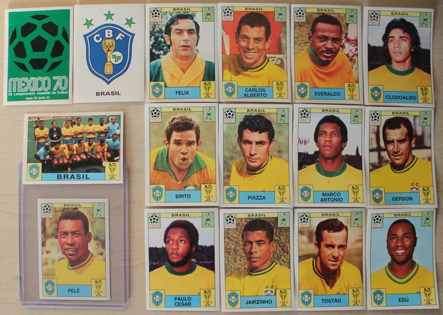 FUSSBALL FOOTBALL 16 x PANINI WM WC MEXIKO 1970 * BRAZIL BRASILIEN TOSTAO + PELE