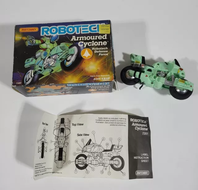 Vintage 1985 Matchbox Robotech S. Bernard Armoured Cyclone Motorcycle with Box