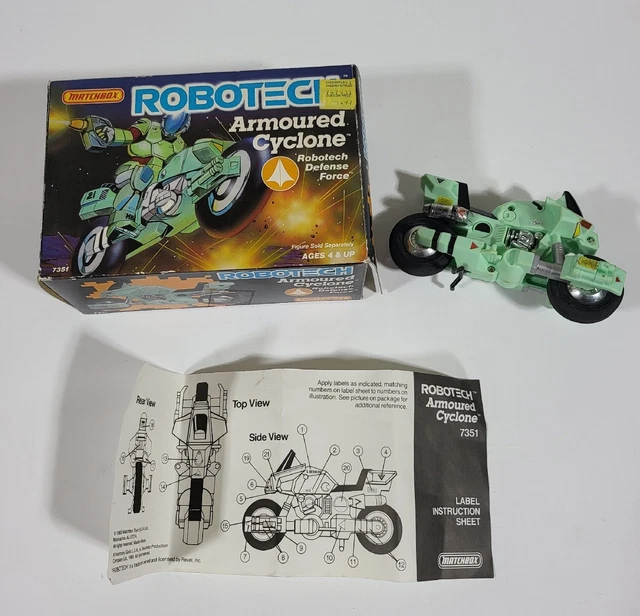 Vintage 1985 Matchbox Robotech S. Bernard Armoured Cyclone Motorcycle with Box Vintage 1985 Matchbox Robotech S. Bernard Armoured Cyclone Motorcycle with Box