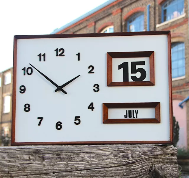 Original 1970s Vintage Calendar wall clock bank industrial factory commercial