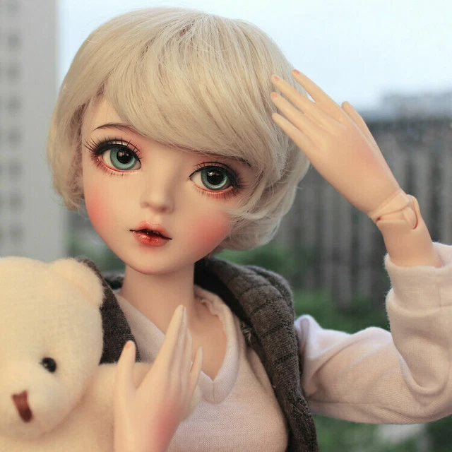 1/3 bambola BJD ragazze regali SET COMPLETO occhi cambiabili + parrucca vestiti per capelli trucco viso