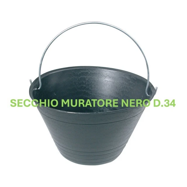 Secchio Per Muratore In PVC Rosso - Capacità 36 Cm Con Manico Ad Arco - Foto 5