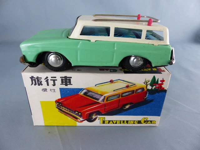 ANCIENNE VOITURE A friction avec sirène TRAVELLING CAR MF 731 verte tôle NEUF EUR 19,00