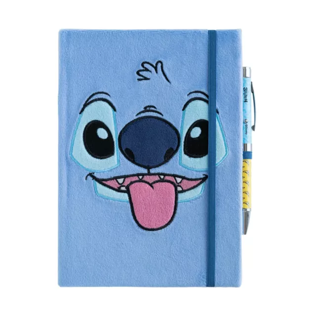 Grupo Erik Disney Stitch A5 Notebook Plush Cover with Projector Pen   Dotted Not