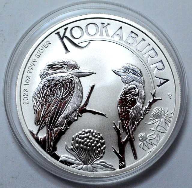 2023-P Perth Mint Australia 1 Oz .9999 Silver Kookaburra In Capsule Gem Bu $1.00