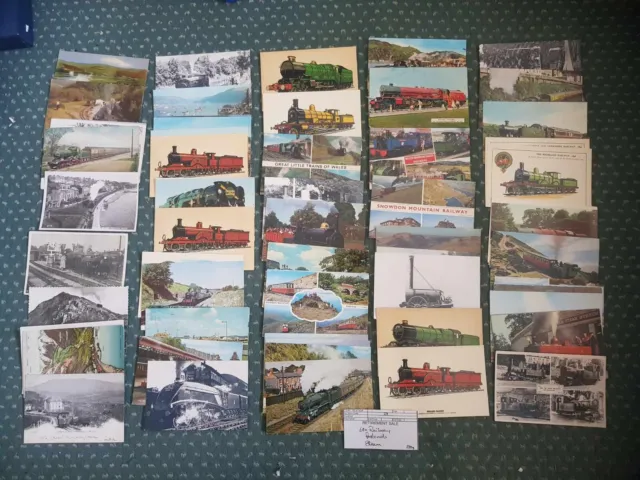 Retirement Sale 64 x postcards Rail Steam Engines used / unused (220g) #27