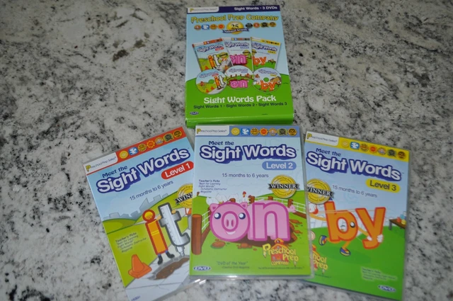 DVD PRESCHOOL PREP Series Meet the Sight Words Vol. 1, 2 e 3 EUR 18,00