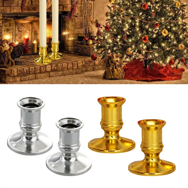 2/4 Single Straight Taper Candle Stick Holders Table Candles Party Dinning Decor