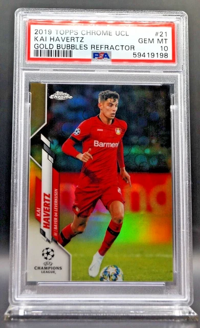 Lionel Messi 2019 Topps Chrome UEFA Champions League Réfracteur Bulles Bleues – PSA 10