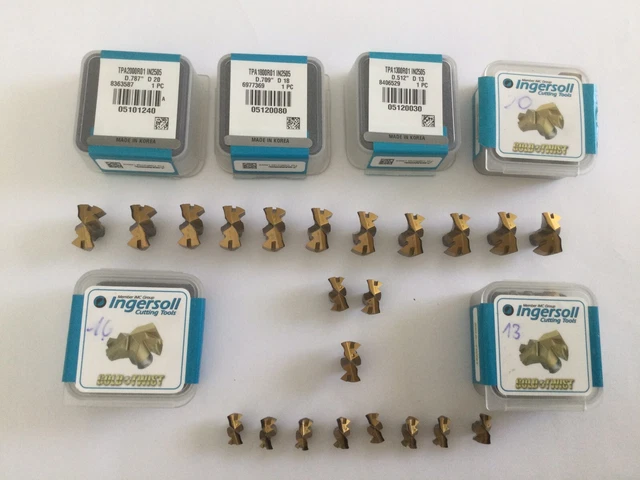 22x Ingersoll Gold Twist VHM Bohrkopf 20mm,18mm, 16mm ,13mm Bohrkrone