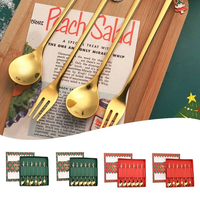 Set stoviglie natalizie acciaio inox posate posate Natale festa regalo