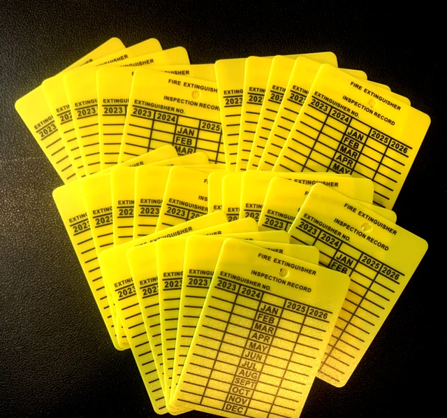 (200) PLASTIC FIRE Extinguisher 4Year Inspection Tags...202320242025