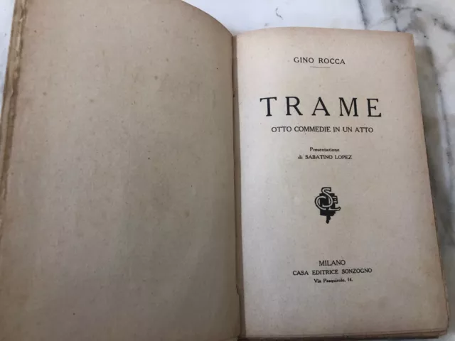 ROCCA　PicClick　un　commedie　9,95　GINO　EUR　Trame　in　IT　prima　1919　atto　Otto　LIBRO　edizione