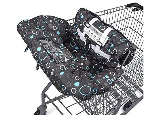 Premium Shopping Cart Cover & High Chair Cover, Easy Install, Harness Black