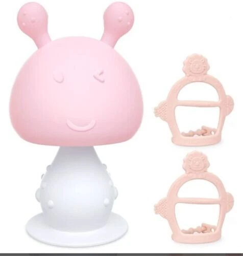 Titacare Pink Silicone Teether Baby Infant Teeth 3 pc. Set