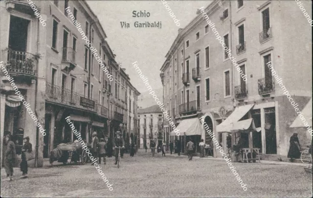 ba276 cartolina schio via garibaldi vicenza veneto 1917