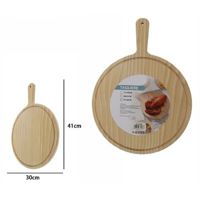 Certificato FSC Spessore 1,5 cm Diametro 32 cm Kesper 58462 in bambù Tagliere Rotondo per Pizza con Rotella tagliapizza 