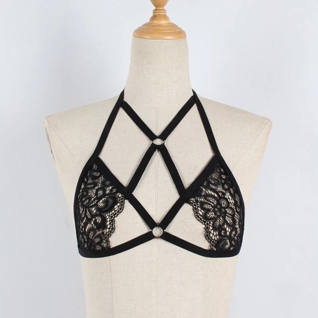Soutien-gorge à lingerie pour femme sexy élastique creux out cross bandage san