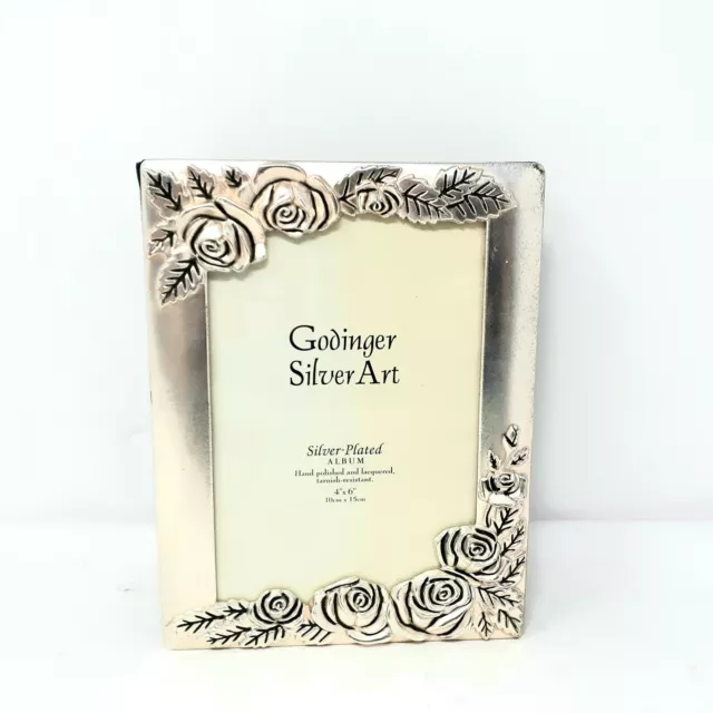 Godinger Silver Art Silver Plated 4”x 6” Rose Picture Photo Album 100 Photos