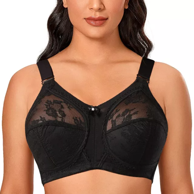 MICHELLE ANN NON Wired Full Figure Support Plus Size Lace Bra UK