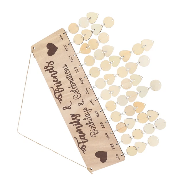 Wooden Family Birthday Reminder Calendar